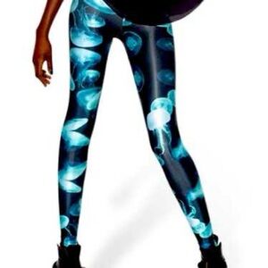 BlackMilk Aqua and Black Leggings